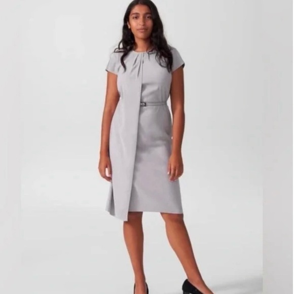 Universal Standard Dresses & Skirts - Universal Standards Vesper Polina Dove Gray Drape Dress Workdress NO BELT